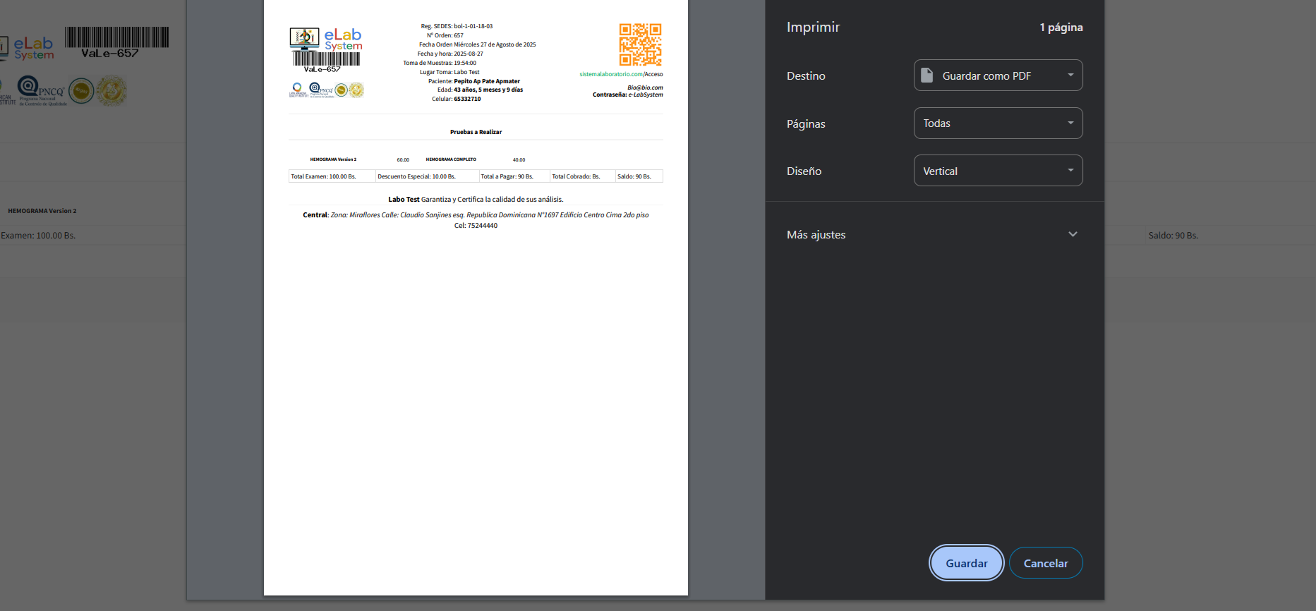 Orden Procesada Lista para Imprimir o Enviar por WhatsApp